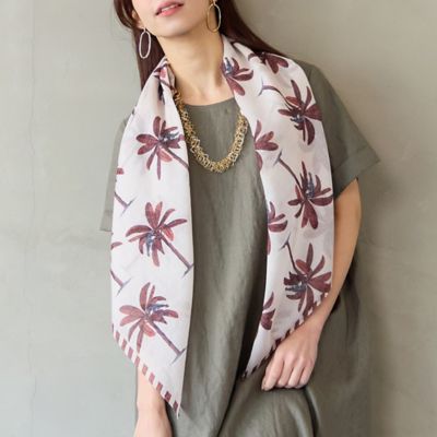 綿100％ヤシの木プリントストール（73163603） | Liliane