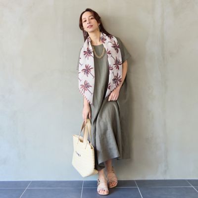 綿100％ヤシの木プリントストール（73163603） | Liliane