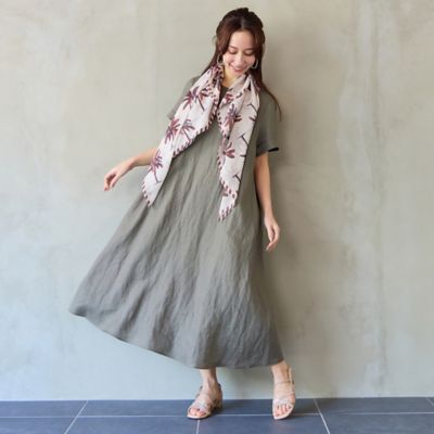 綿100％ヤシの木プリントストール（73163603） | Liliane