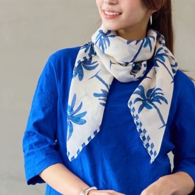 綿100％ヤシの木プリントストール（73163603） | Liliane
