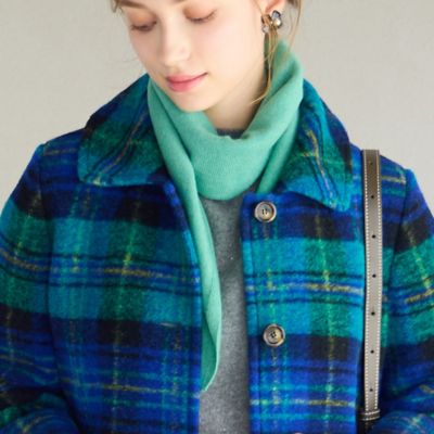 Liliane Burty Eclat (Women/小さいサイズ) /リリアンビューティ エクラ 無地カシミヤニットストール(73166502) ミドリ スカーフ・ショール【三越伊勢丹/公式】