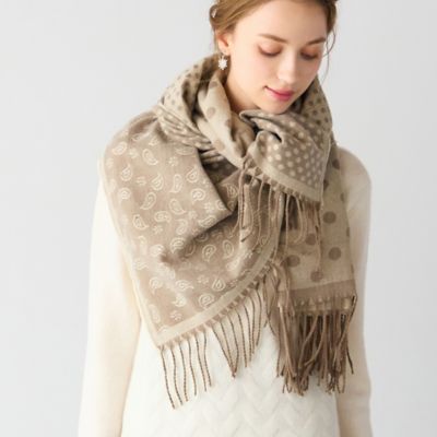 Liliane Burty Eclat (Women/小さいサイズ) /リリアンビューティ エクラ【一部店舗・オンラインショップ限定】ペイズリードットリバーシブルストール(73166505) グレー スカーフ・ショール【三越伊勢丹/公式】