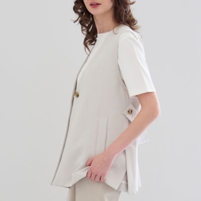 ＜R-ISM(Women) ＞【防シワ・ＵＶカット・接触冷感】ダブルクロスミドルジレ（８１００２５０１）