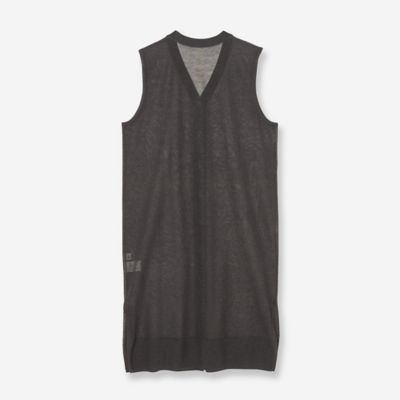 Y　M-premierBLACK リバーフーディロングジレ 洗える】シアーVネックロングジレ（81003661） | R-ISM(Women