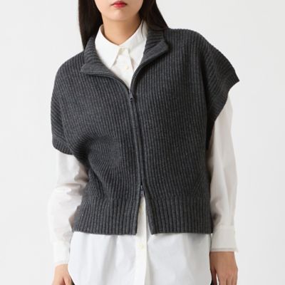 ＜R-ISM(Women) ＞【カシミヤブレンド３０％】ジップニットベスト（８１００６５０６）