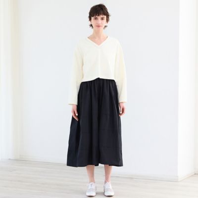 洗える】ニット×タフタコンビワンピース（81012601） | R-ISM