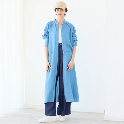 セットアップ対応・洗える】シャンブレーデニムシャツワンピース