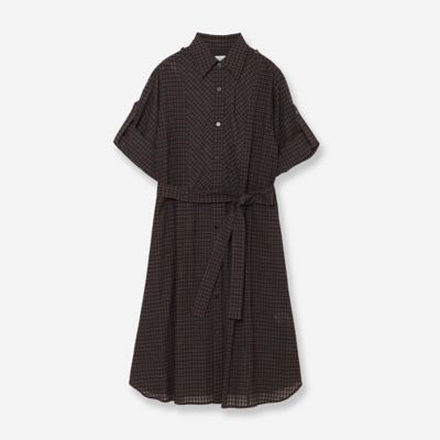 完売！ グレースコンチネンタル シアーチェックシャツワンピース