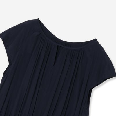 【洗える】ブロックギャザーワンピース（８１０１４５１４）