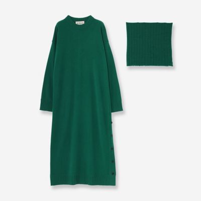 スヌード付きニットワンピース（81016411） | R-ISM