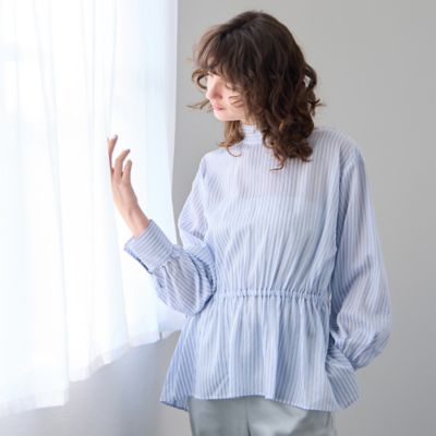 R-ISM(Women) /リズム フロントドロストストライプブラウス（８１０３１５０２）