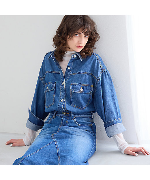 セットアップ対応】デニムシャツ(81032507) | R-ISM セットアップ対応】デニムシャツ(81032507) | R-ISM