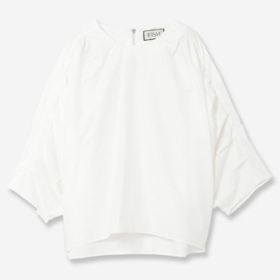 ＜R-ISM(Women) ＞デザインスリーブコットンブラウス（８１０３３４１７）