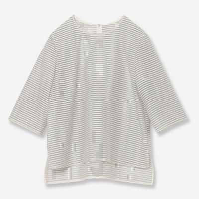 ＜R-ISM(Women) ＞シアーボーダーブラウス（８１０３３４２３）