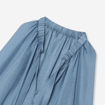 シアーリボンブラウス（ブルー）（８１０３３５１９Ａ）