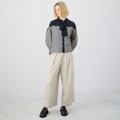 【セットアップ対応】タフタギンガムチェックブラウス（８１０３３５２１）