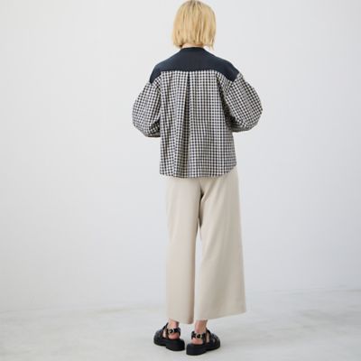 【セットアップ対応】タフタギンガムチェックブラウス（８１０３３５２１）