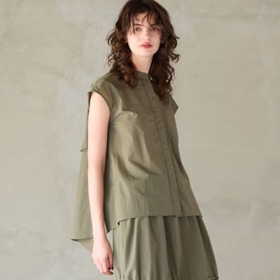 【セットアップ対応】【撥水加工・接触冷感】バックフリルイージーブラウス（８１０３４５２９）