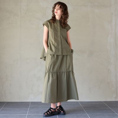 【セットアップ対応】【撥水加工・接触冷感】バックフリルイージーブラウス（８１０３４５２９）