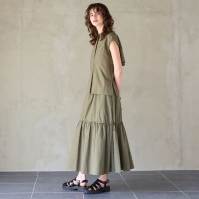 【セットアップ対応】【撥水加工・接触冷感】バックフリルイージーブラウス（８１０３４５２９）