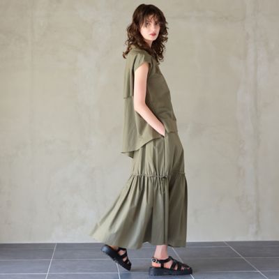 【セットアップ対応】【撥水加工・接触冷感】バックフリルイージーブラウス（８１０３４５２９）