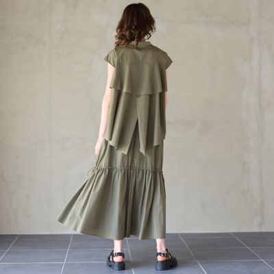 【セットアップ対応】【撥水加工・接触冷感】バックフリルイージーブラウス（８１０３４５２９）