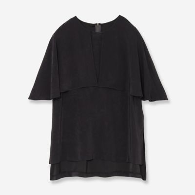 ＜R-ISM(Women) ＞【セットアップ対応・洗える】サテンピーチケープブラウス（８１０３５５０１）