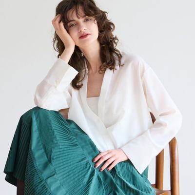 R-ISM(Women) /リズム シアーカシュクールシャツ(81035503) シロ トップス【三越伊勢丹/公式】