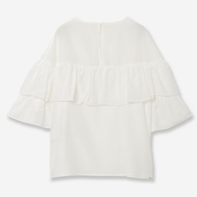 ウォッシャブルローンフリルブラウス（８１０３６４０２）