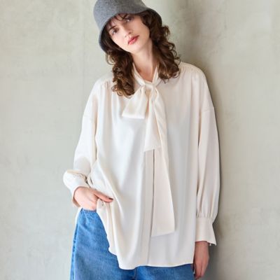 R-ISM(Women) /リズム【吸汗速乾・紫外線防止・洗える】ボウタイブラウス(81036508) シロ トップス【三越伊勢丹/公式】