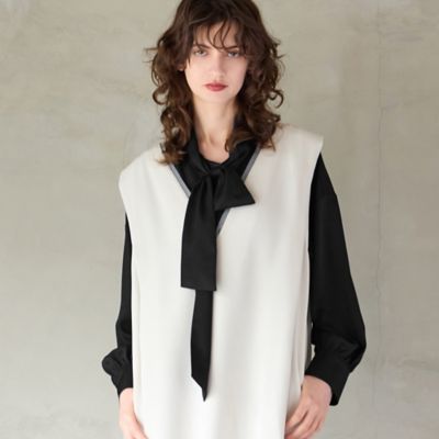 R-ISM(Women) /リズム【吸汗速乾・紫外線防止・洗える】ボウタイブラウス(81036508) クロ トップス【三越伊勢丹/公式】