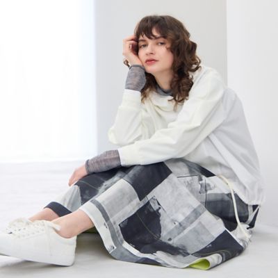 ＜R-ISM(Women) ＞【セットアップ対応】カラーブロックアートプリントフレアスカート（８１０４１５０３）