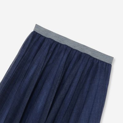 オーガンジーデニムプリントスカート（８１０４２５０９）