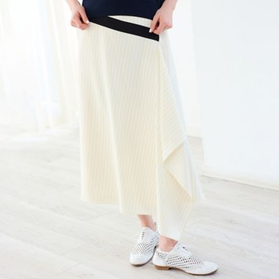 ＜R-ISM(Women) ＞【洗える・Ｓ／Ｍ／Ｌサイズ】イレギュラーヘムピンストライプスカート（８１０４２６０４）