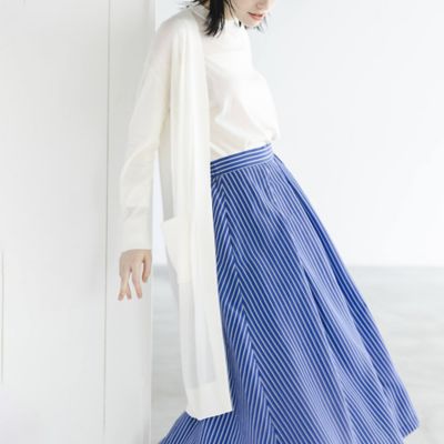 マディソンブルー 伊勢丹限定タックボリュームスカート 水色 ロング