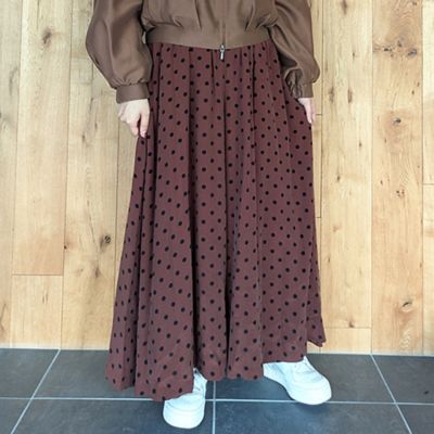 45R 撚杢コットンツイードのキュロットスカート 45R 撚杢コットンツイードのキュロットスカート