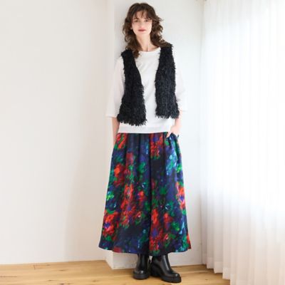 ＜R-ISM(Women) ＞【ＩＭＰＯＲＴ　ＰＲＩＮＴ】プリントキュロットスカート（８１０４５５０２）