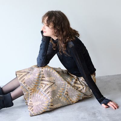 ＜R-ISM(Women) ＞【インポート素材・洗える】ピーコックジャカードスカート（８１０４５５０５）
