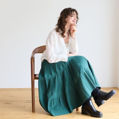 R-ISM(Women) /リズム ピーチタフタティアードスカート(81045555) ミドリ ロングスカート【三越伊勢丹/公式】