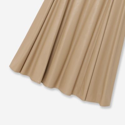 インポート素材・洗える】フェイクレザーギャザースカート