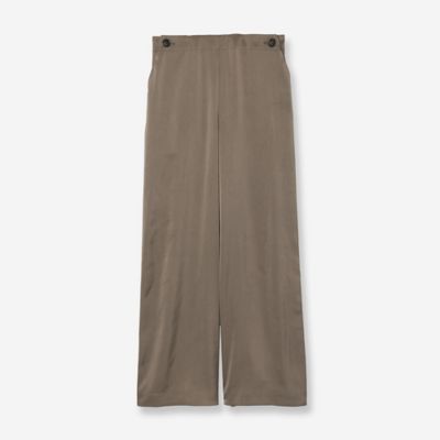 ボタン使いサテンワイドパンツ（８１０５１５０１）