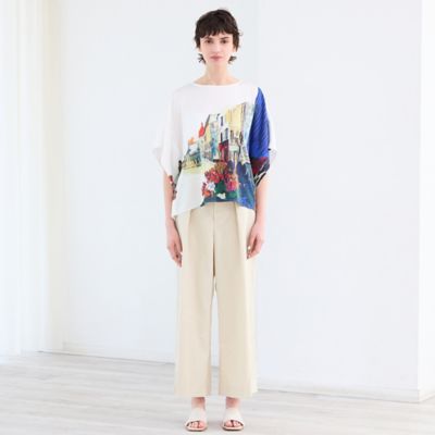 ＜R-ISM(Women) ＞【セットアップ対応・洗える・Ｓ／Ｍ／Ｌサイズ】ストレッチタックワイドパンツ（８１０５３６０８）