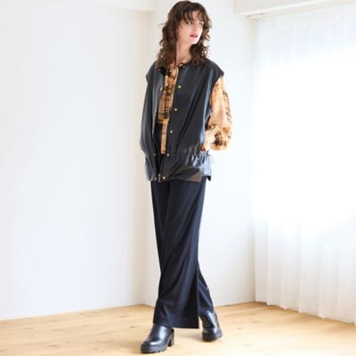 リズム（R_ISM）/【洗える・S/M/Lサイズあり】チュールレイヤードジャージーパンツ 洗える・S／M／Lサイズあり】チュールレイヤードジャージーパンツ