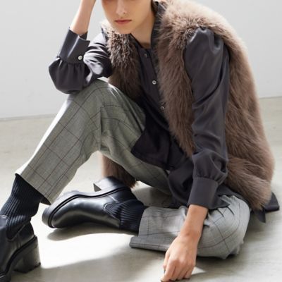 ＜R-ISM(Women) ＞裏起毛ハンドウォッシャブルチェックパンツ（８１０５６４０９）