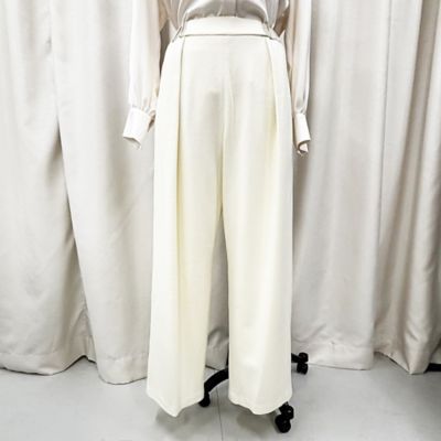 ＜R-ISM(Women) ＞【セットアップ対応・Ｓ／Ｍ／Ｌサイズあり】圧縮ウールスムースタックワイドパンツ（８１０５６５１１）