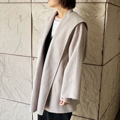 カシミヤブレンド】リバードレープミドルコート（81086501