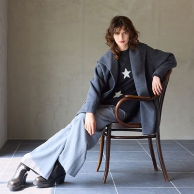 カシミヤブレンド】リバードレープミドルコート（81086501