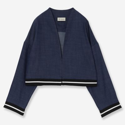【セットアップ対応】ノーカラーデニムブルゾン（８１１０２５０６）