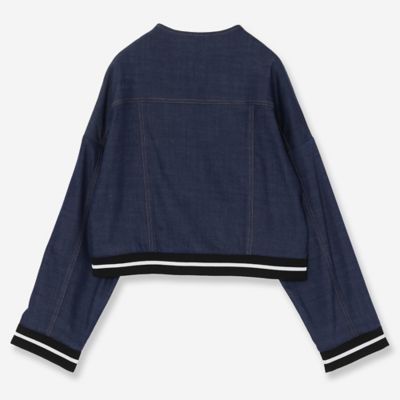 【セットアップ対応】ノーカラーデニムブルゾン（８１１０２５０６）