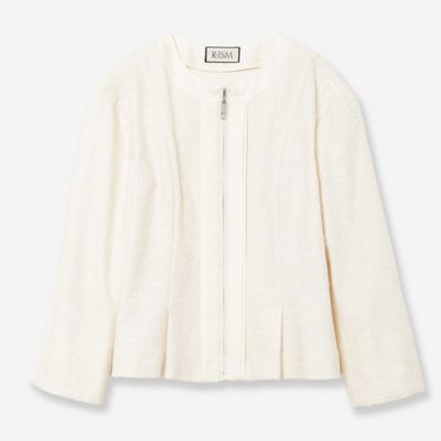 【24SS NEW】 HERNO_women / ジャガード モノグラム ジャケット ジャガードノーカラージャケット（81103403） | R-ISM